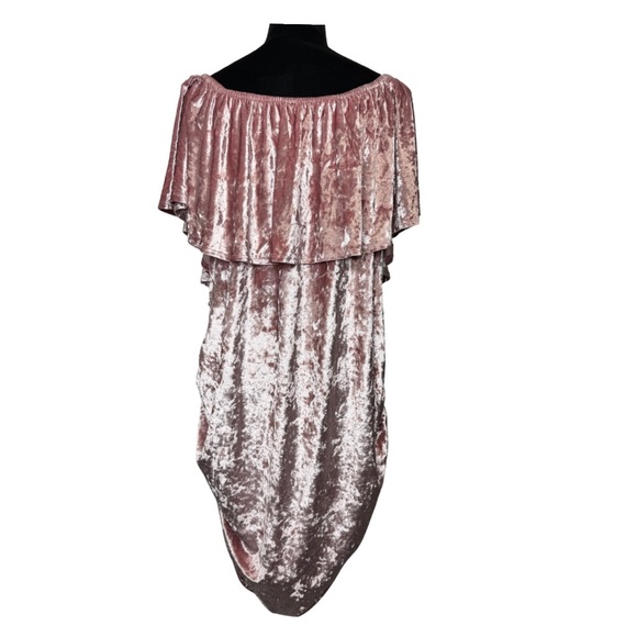 Venus Velvet Off-Shoulder Dress Pink - Picture 3 of 10